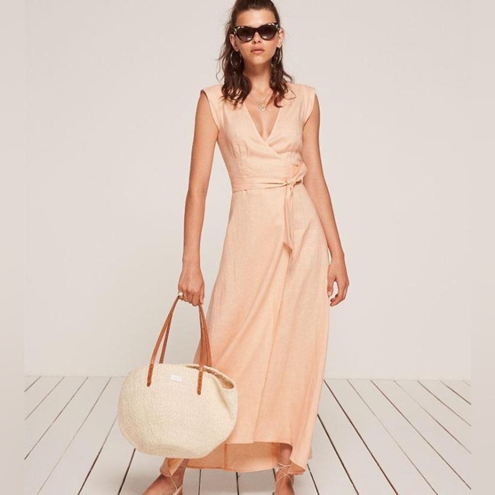 Reformation Parisa Linen Wrap Dress